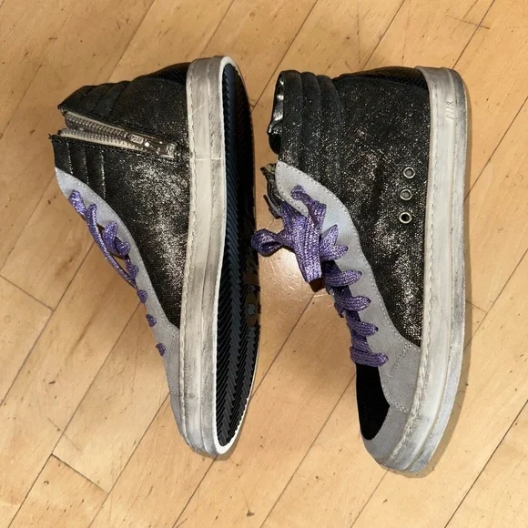 Like new P448 Hi Top glitter platform sneaker, 38/8   CB2322 - Picture 5 of 10